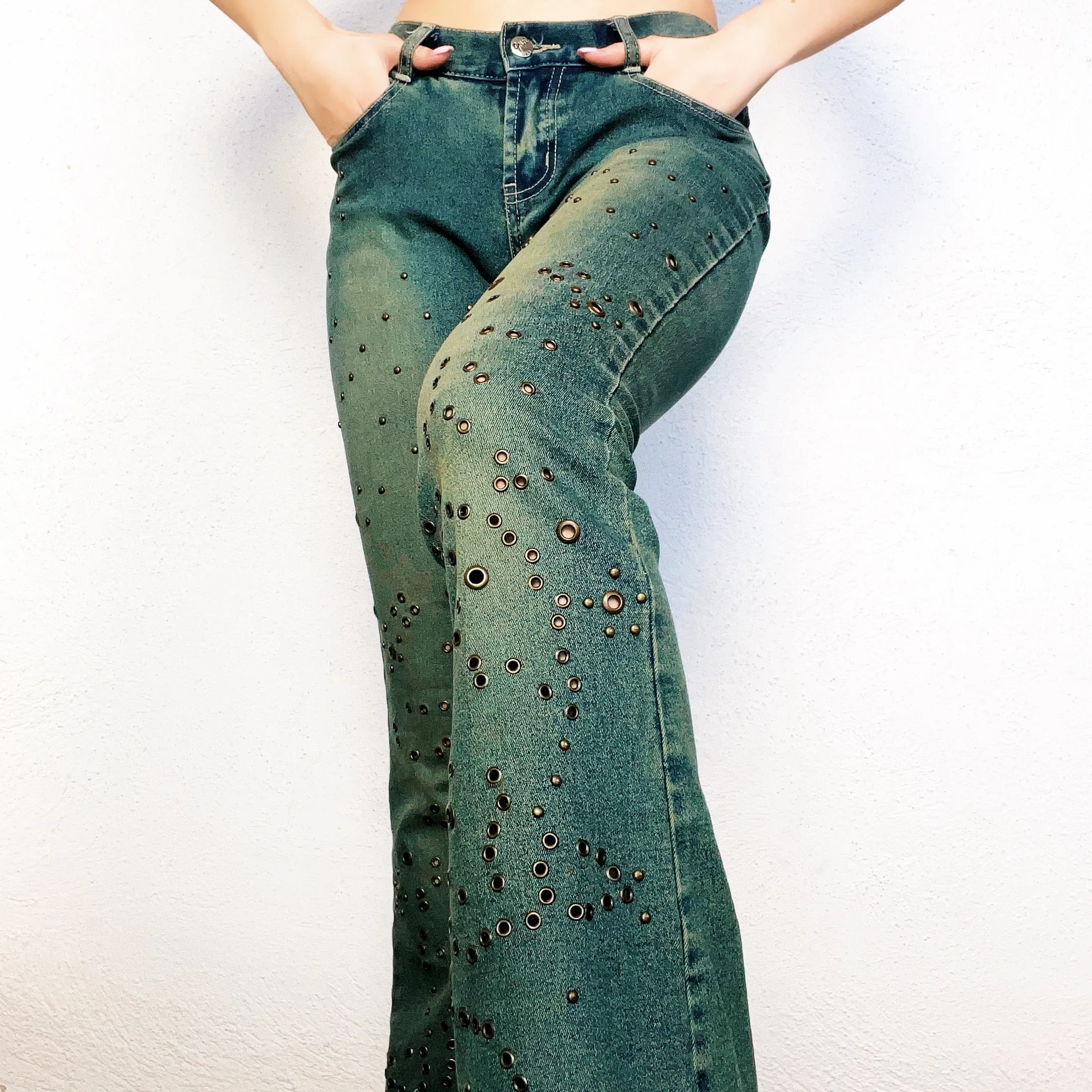 90s Grommet Flare Jeans