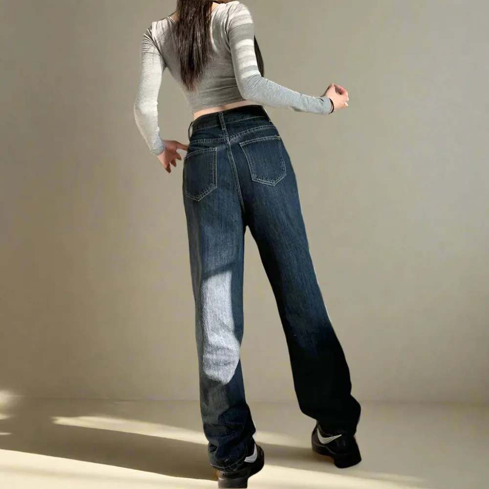 Acubi Dark Blue Wide Leg Jeans