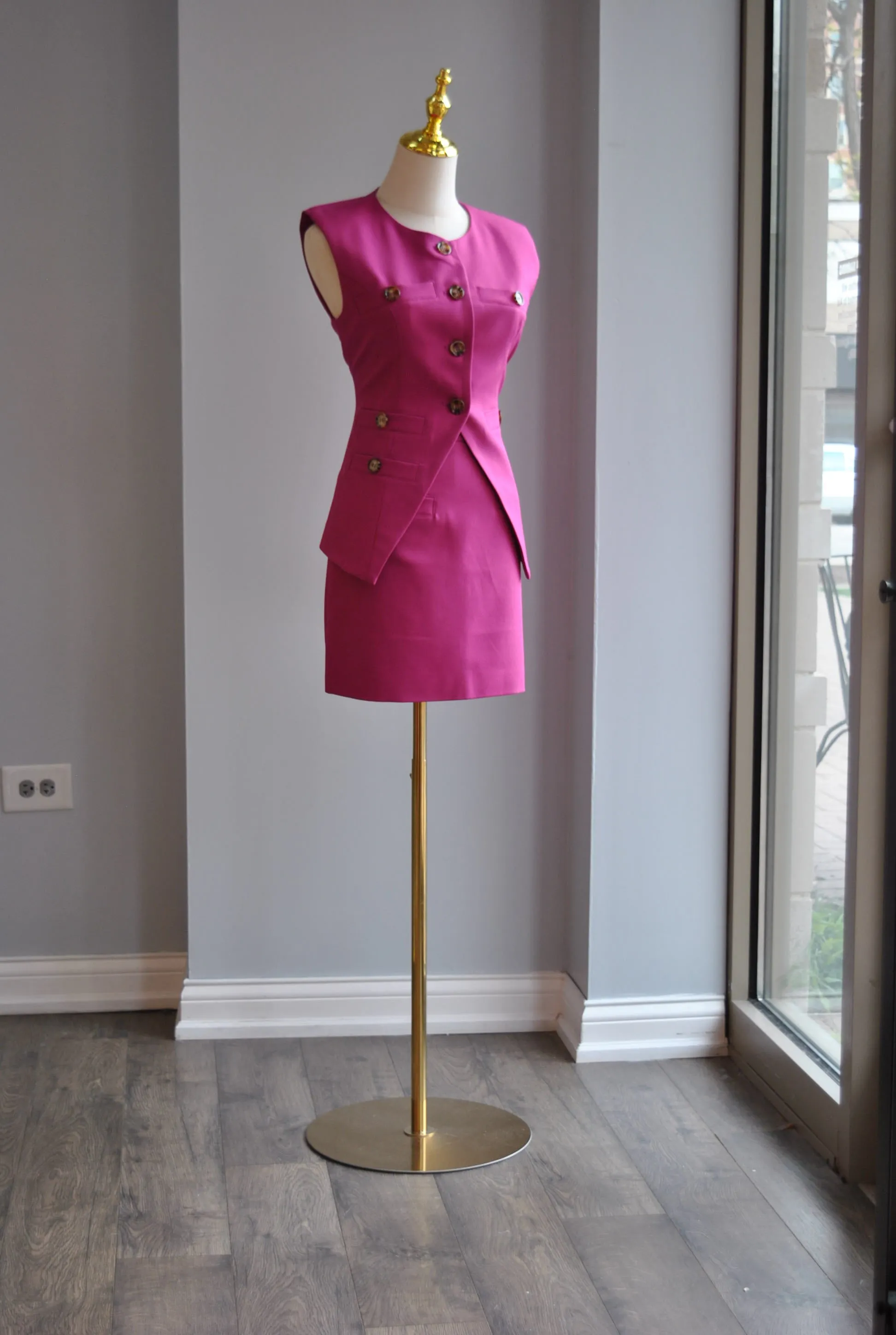 ASYMMETRIC  RED MIDI DRESS WITH SIDE BOW