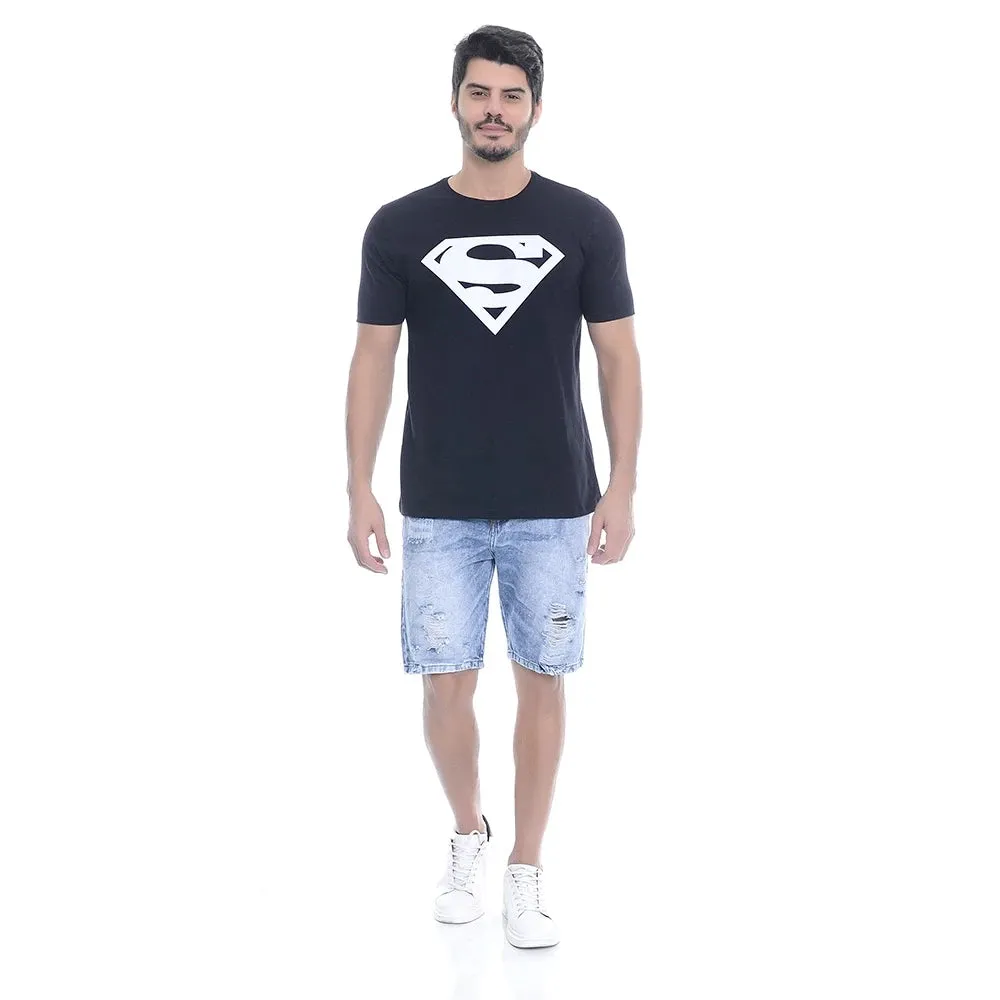 Bermuda Jeans Estonado Com Rasgos