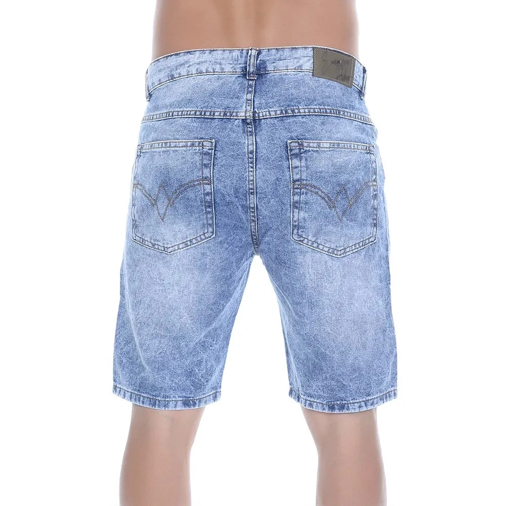 Bermuda Jeans Estonado Com Rasgos