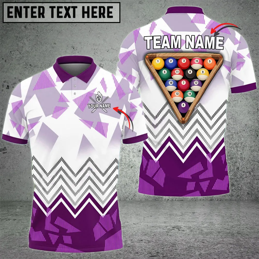 Billiards Ball 8 Rack Upside Down Multicolor Option Personalized Name, Team Name Unisex Shirt
