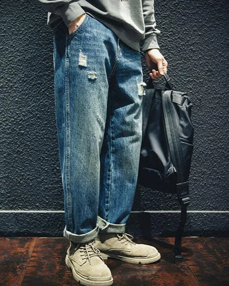 【BLUE LABEL】Ripped Straight Jeans P0019