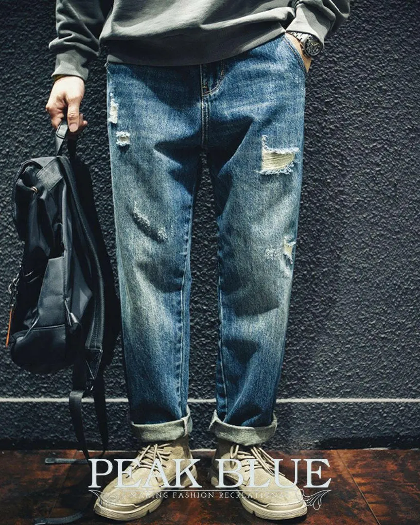 【BLUE LABEL】Ripped Straight Jeans P0019