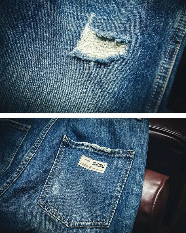 【BLUE LABEL】Ripped Straight Jeans P0019