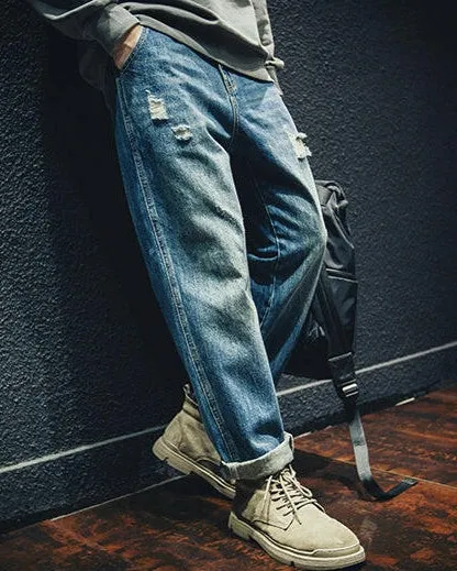 【BLUE LABEL】Ripped Straight Jeans P0019