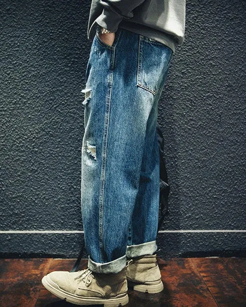 【BLUE LABEL】Ripped Straight Jeans P0019
