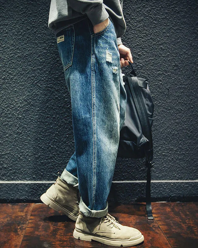 【BLUE LABEL】Ripped Straight Jeans P0019