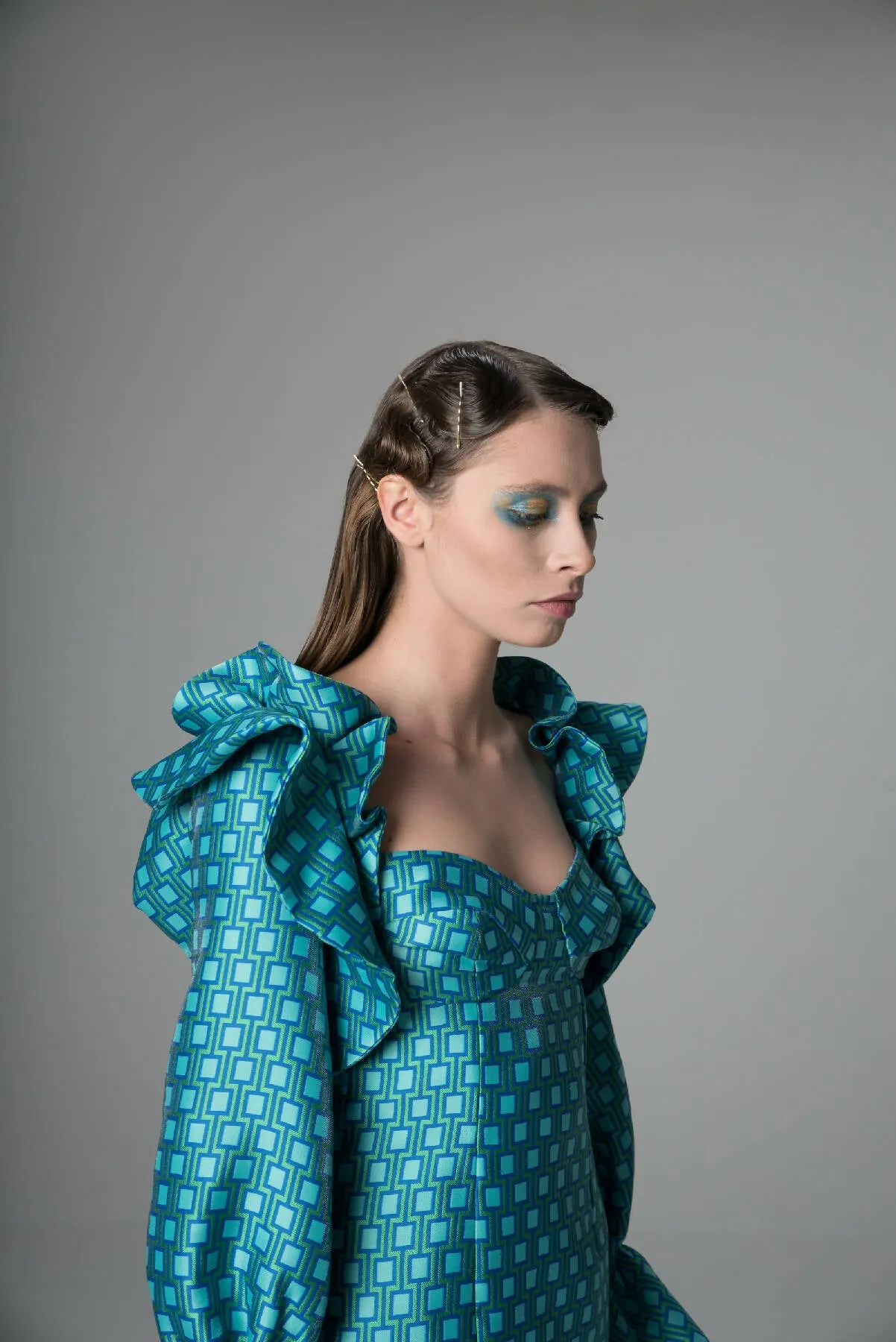 Blue Sunny Ruffle Dress