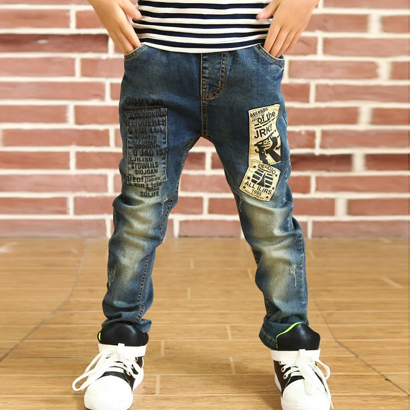 Boys Jeans Pant Printed Pocket, Children Jeans For Boys