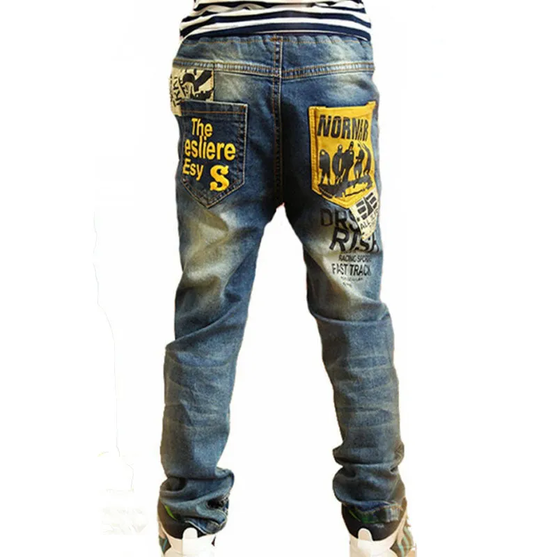 Boys Jeans Pant Printed Pocket, Children Jeans For Boys