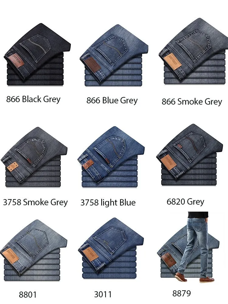 Casual Elastic Denim Pants