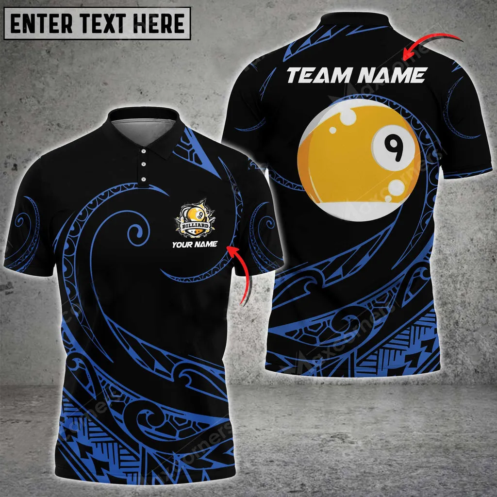 Coolspod Billiards 9 Ball Hawaii Polynesian Personalized Name, Team Name Polo Shirt