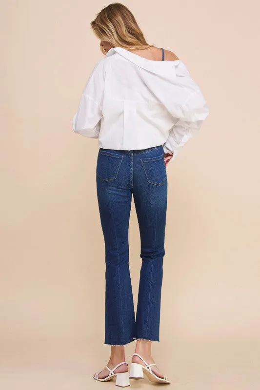 CROSSOVER STEP HEM CROP BOOT