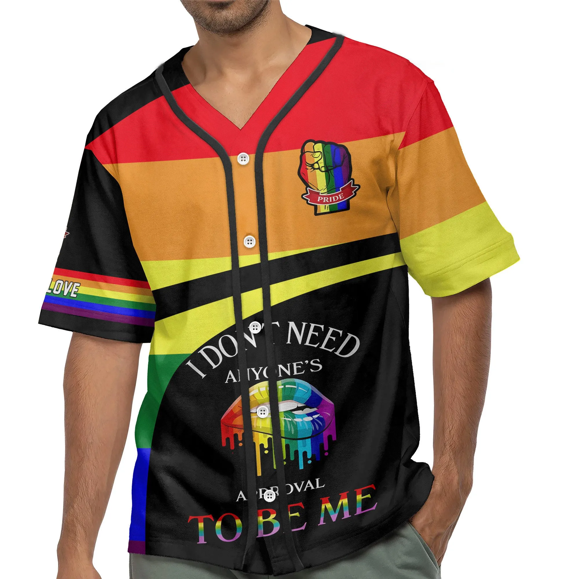 Custom Name LGBT I Don't Need Anyone's, Personalized 3D LGBT Baseball Jersey