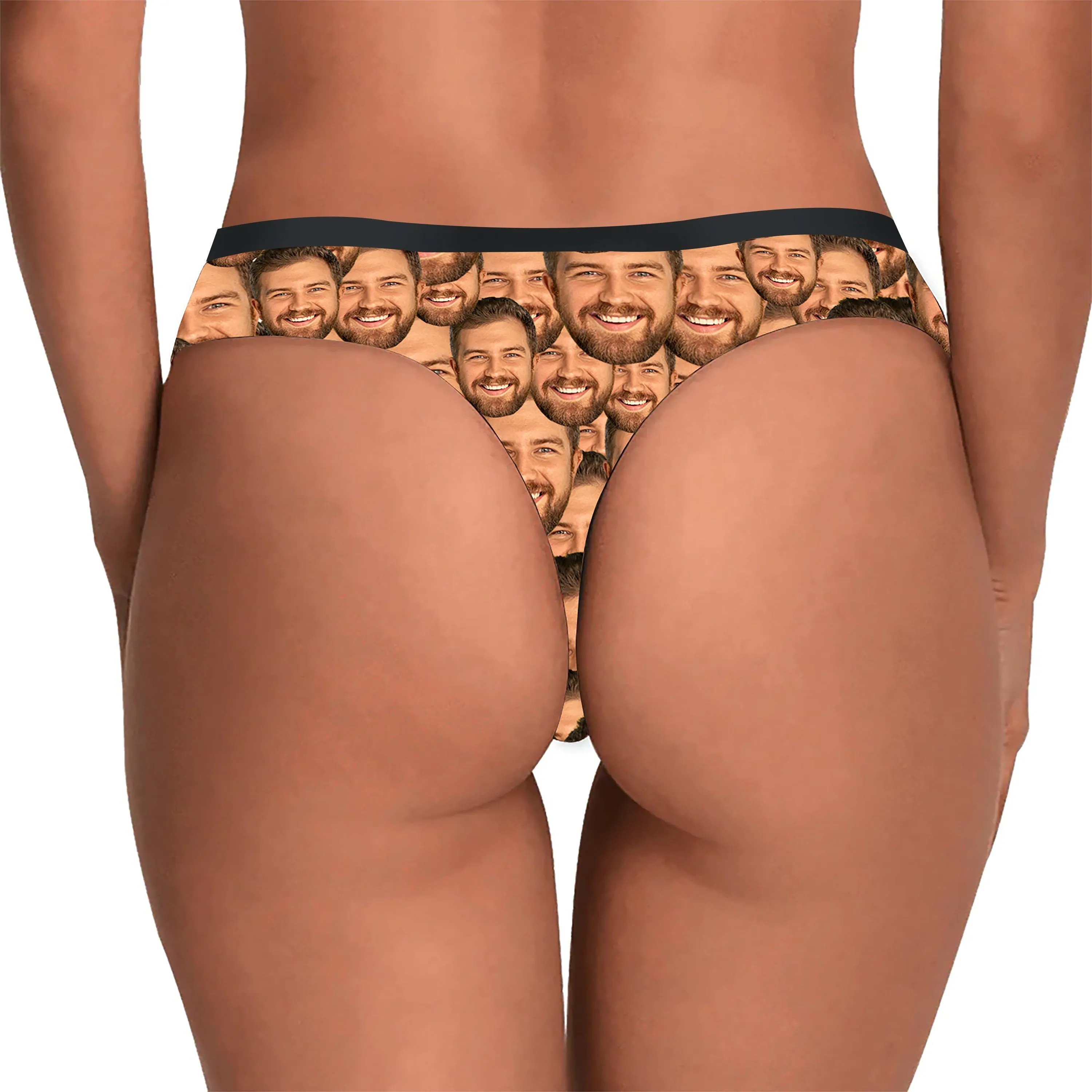 Custom Womens Thong Panties with Boyfriend’s Photo Sexy Underwear