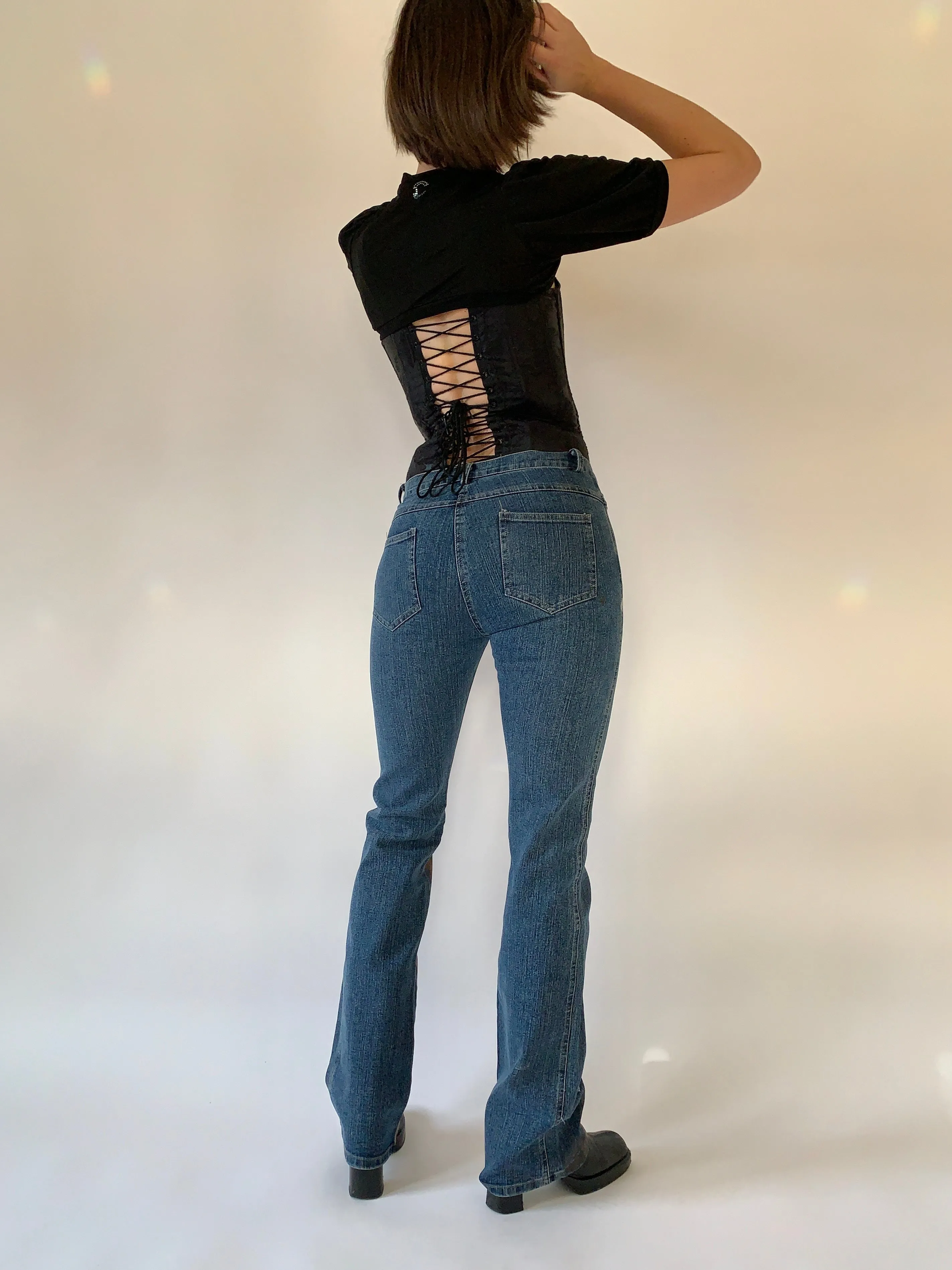 Custom Y2K Painted Jeans (S)