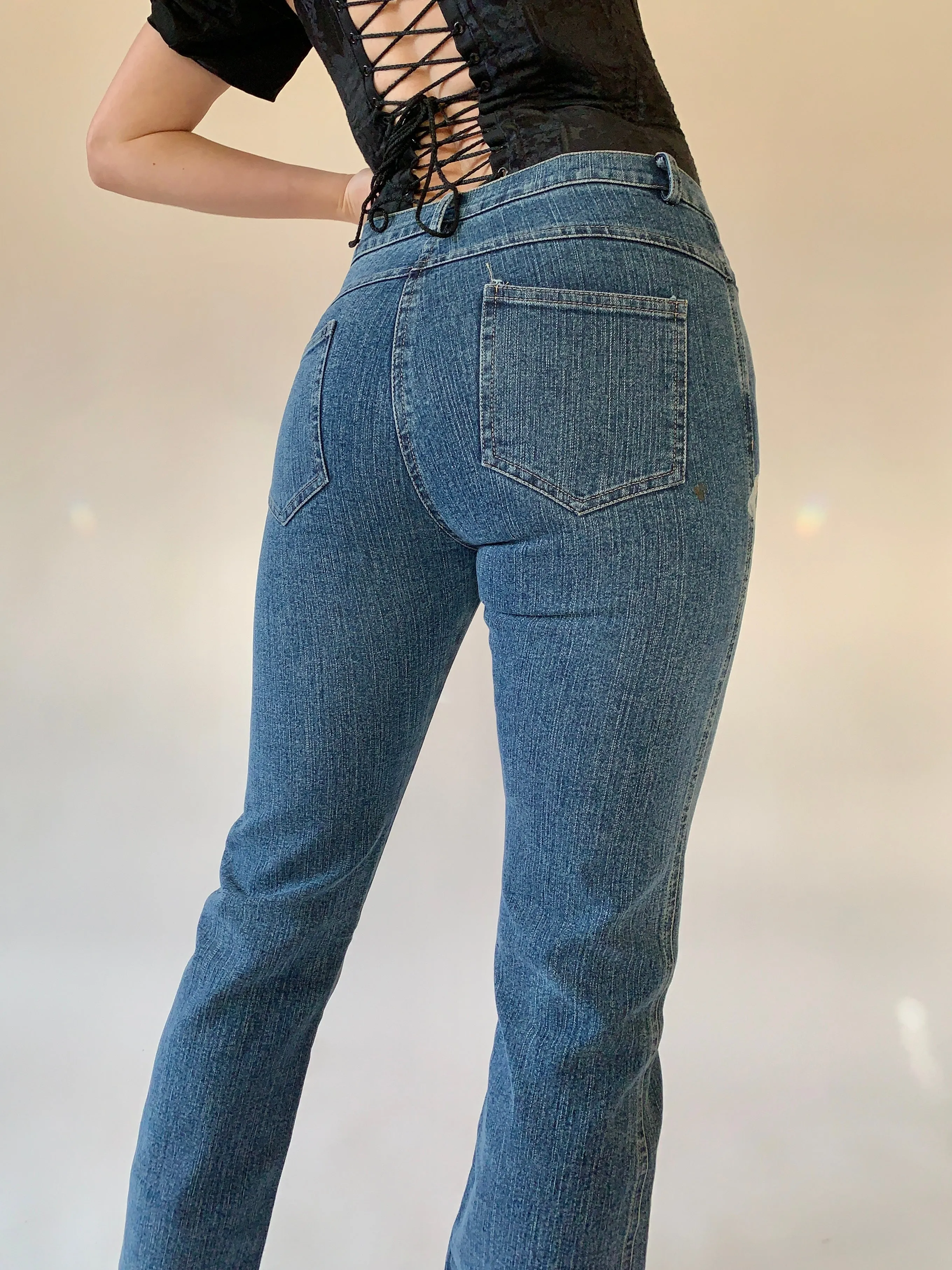 Custom Y2K Painted Jeans (S)