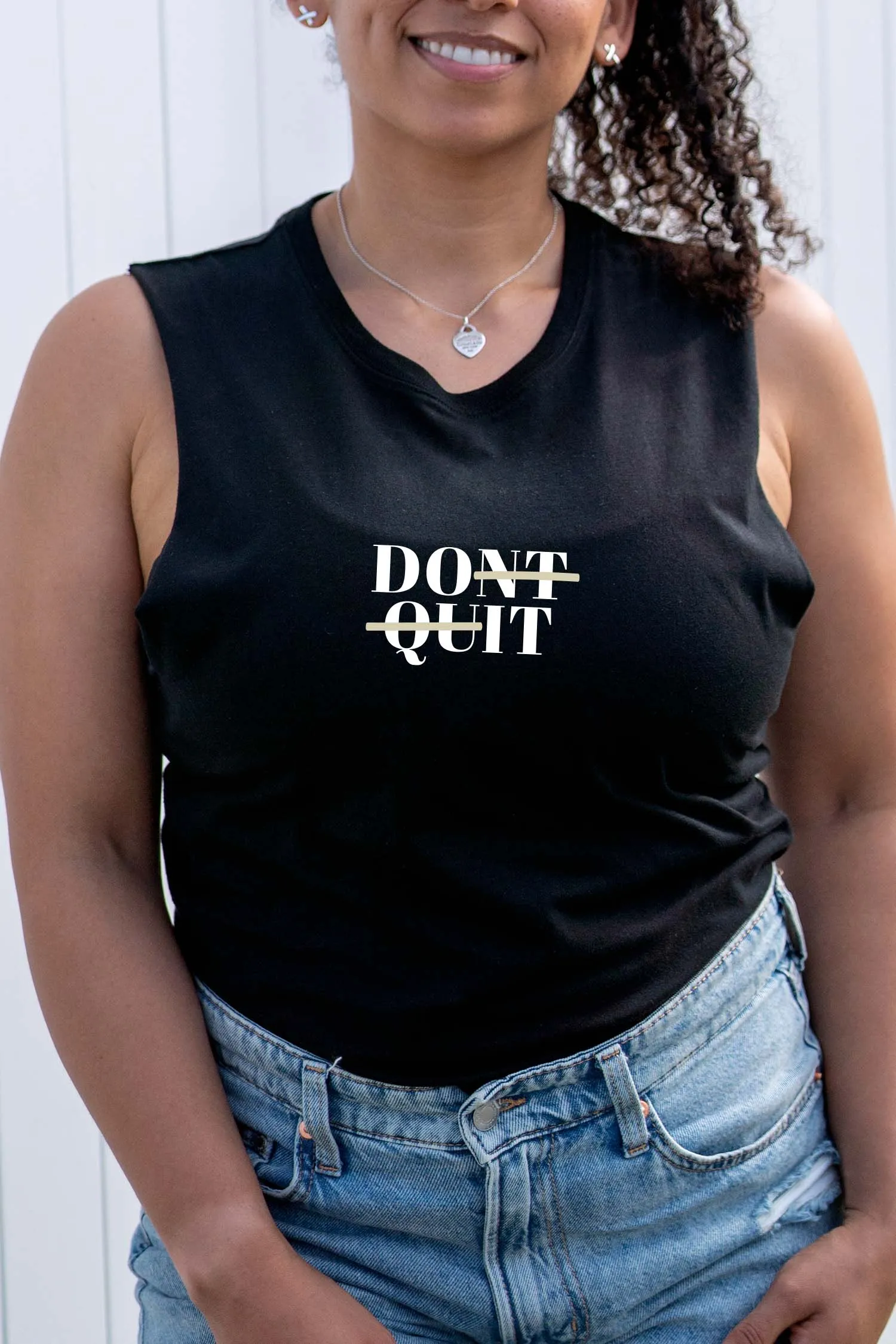 Don't Quit Tank Top Black