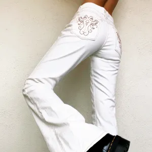 Early 2000s Creamy White Flare Jeans
