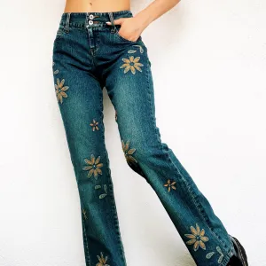 Early 2000s Flower Power Jeans