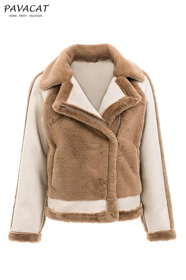 elveswallet Plush Faux Fur Zipper Jacket