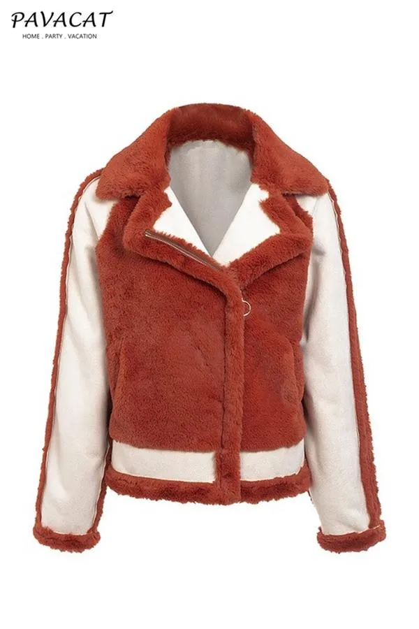 elveswallet Plush Faux Fur Zipper Jacket