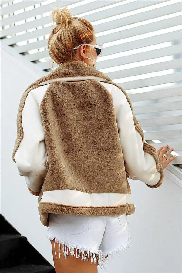 elveswallet Plush Faux Fur Zipper Jacket