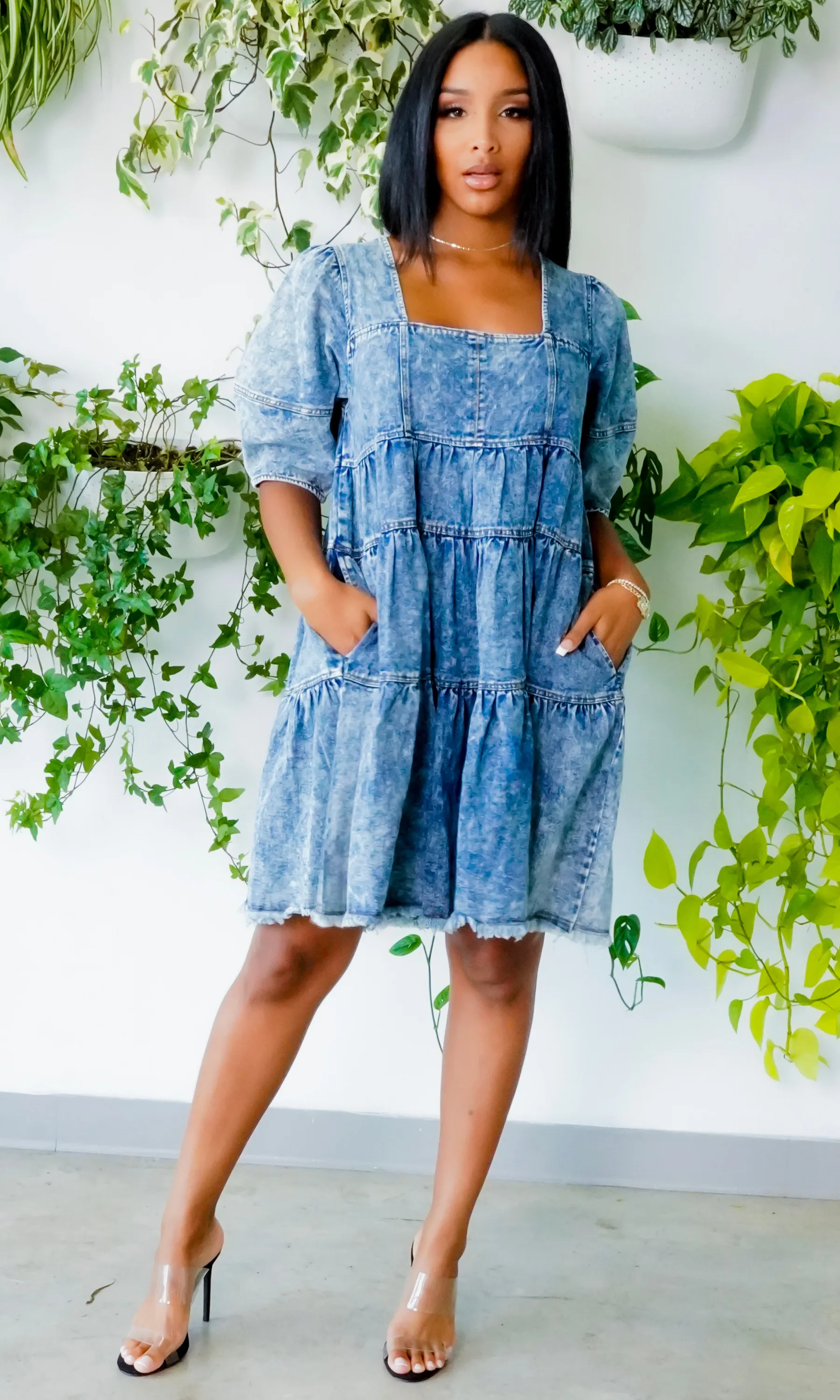 FAB | Oversized Denim layered dress FINAL SALE