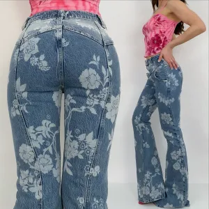 Floral Denim Flares - Size 25