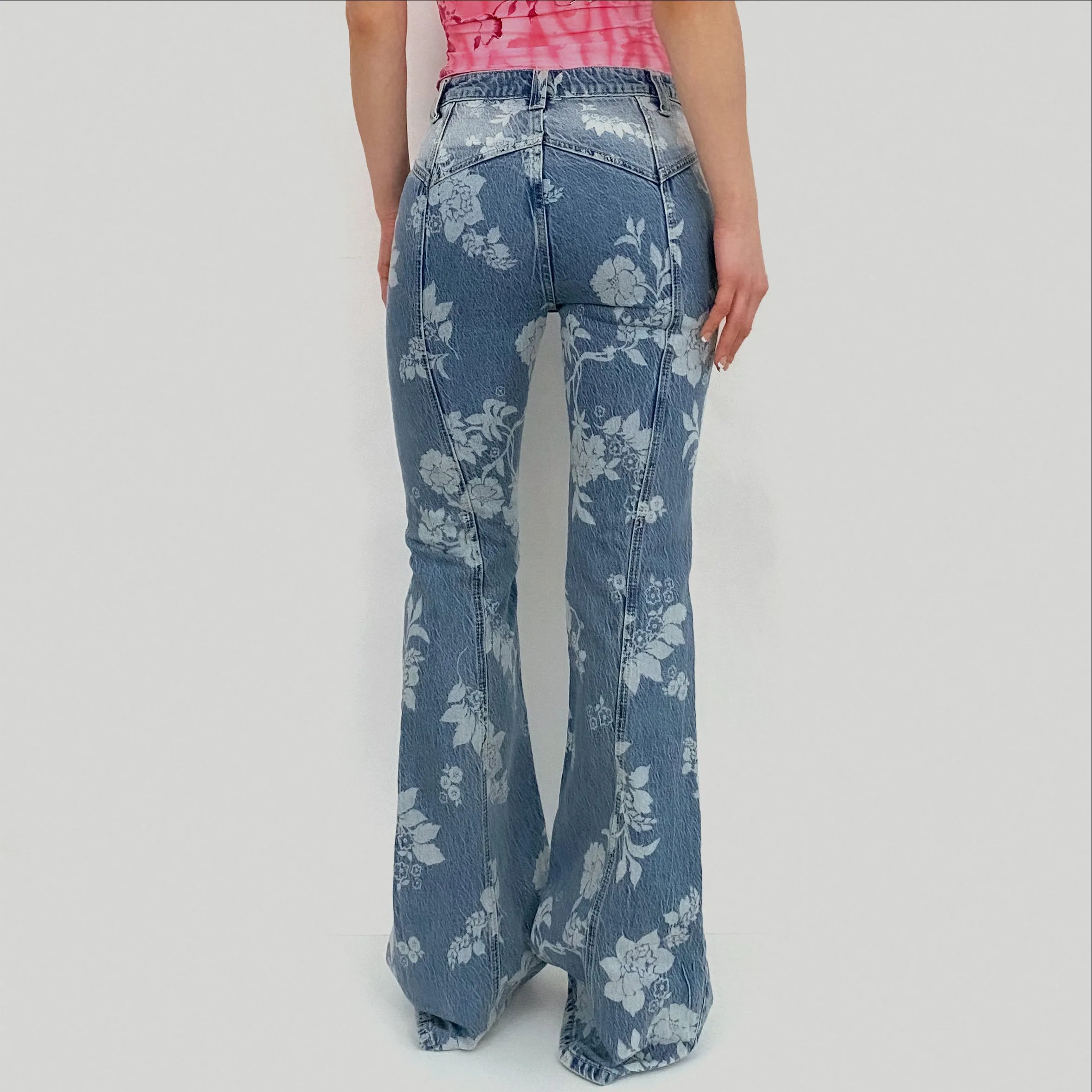 Floral Denim Flares - Size 25
