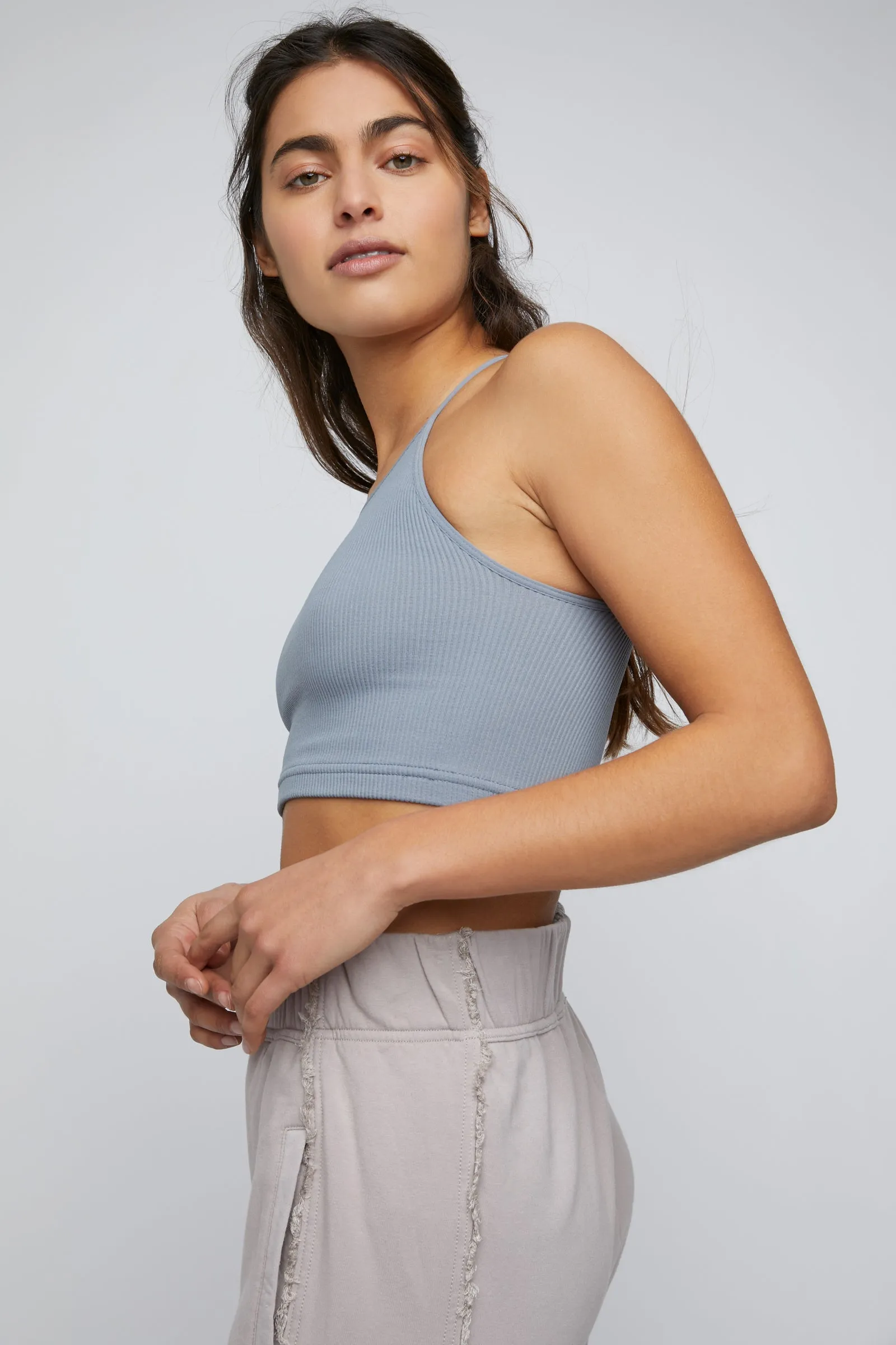 FREE PEOPLE MOVEMENT CROPPED RUN TANK - STORMY SEA 4891