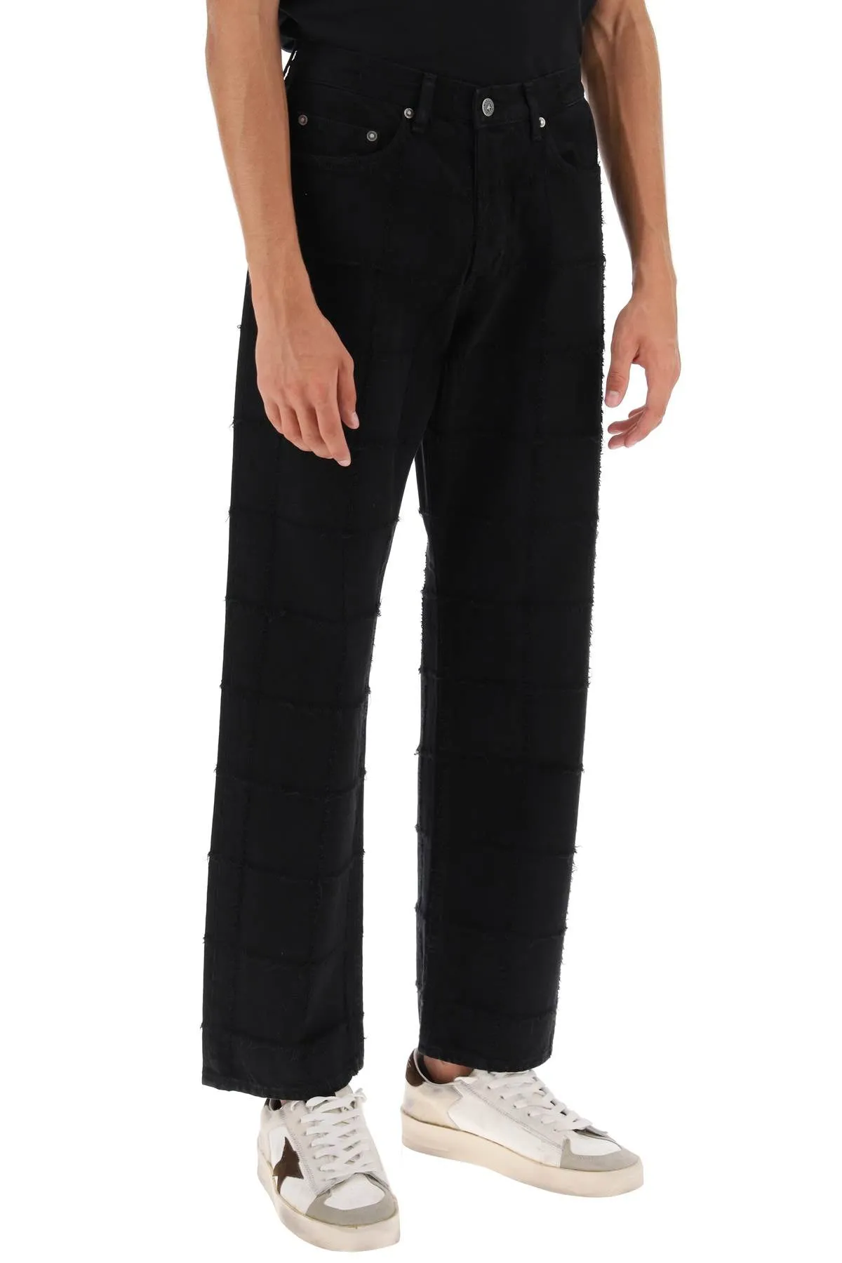 Golden goose 'skate' jeans with check scratchy motif