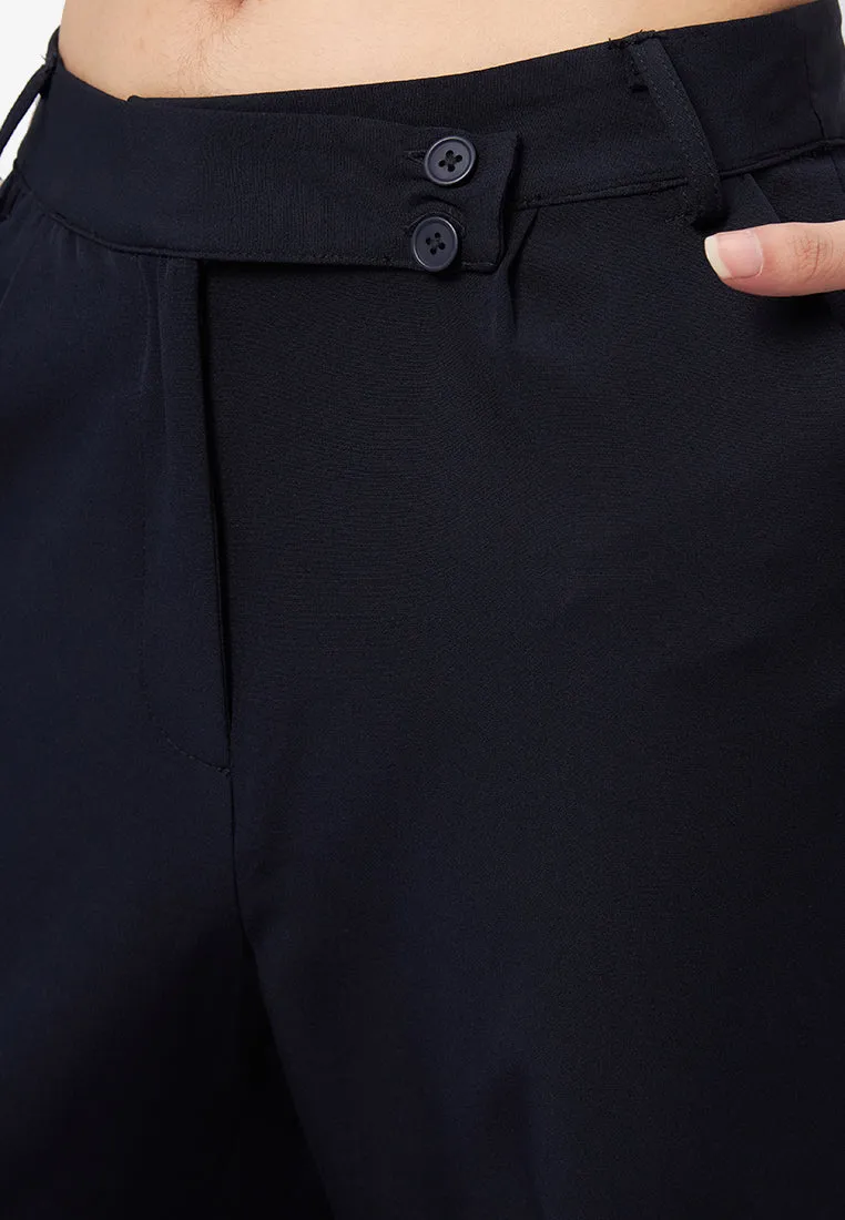 High Waist Pants with Double Button