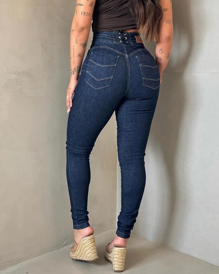 High-Waist Skinny-Jeans mit Formgebung