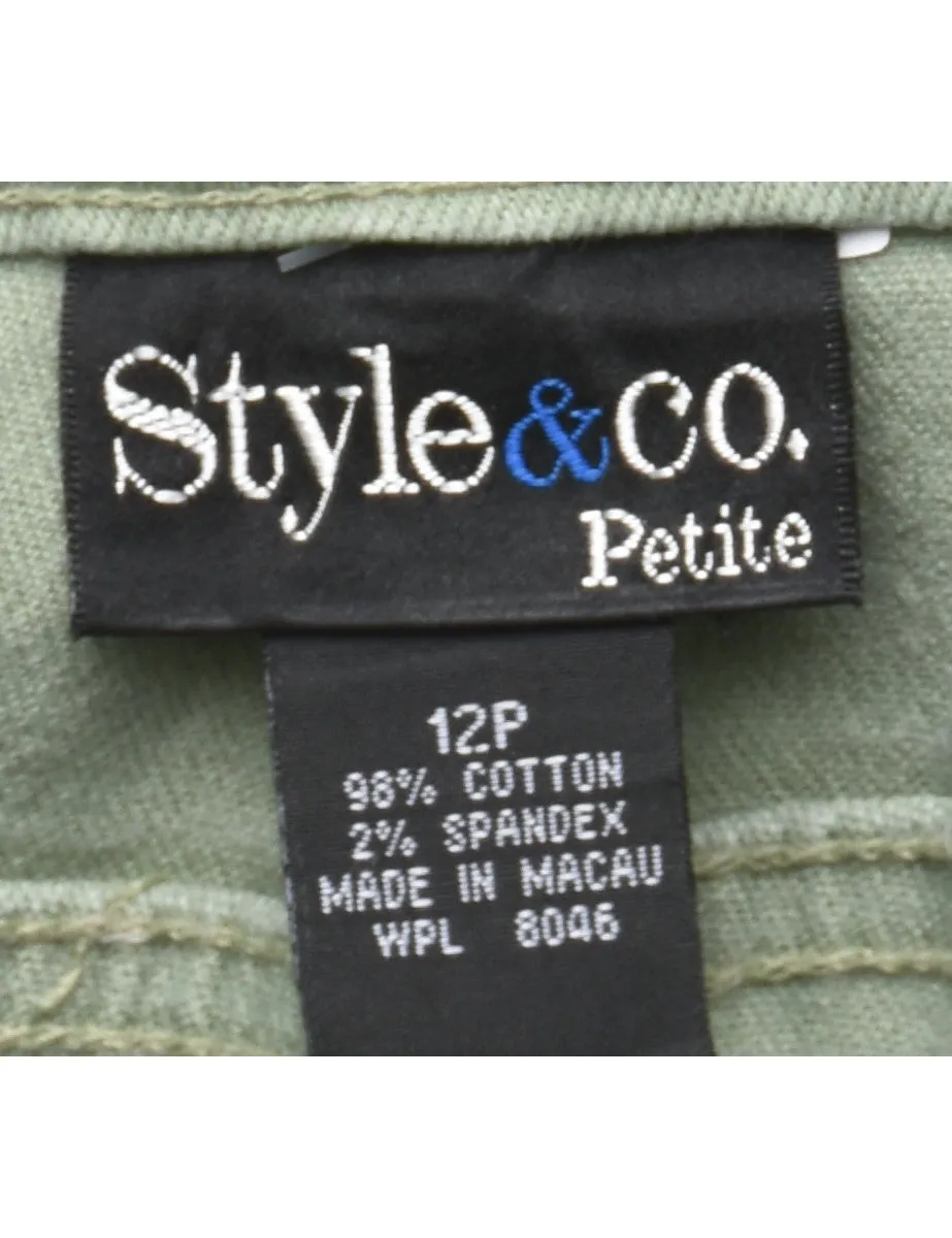 High Waist Tapered Light Green Jeans - W31 L28