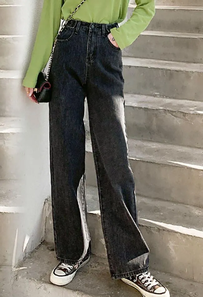Jean boyfriend ample taille haute