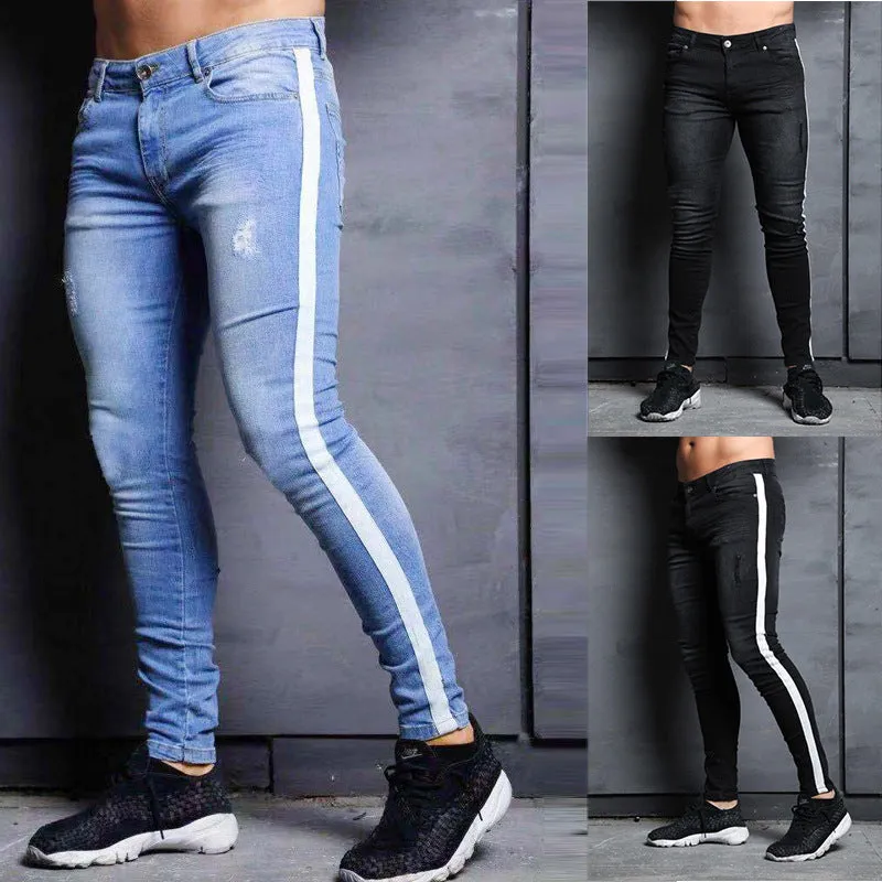 Jeans For Men New Fashion Knee Holes