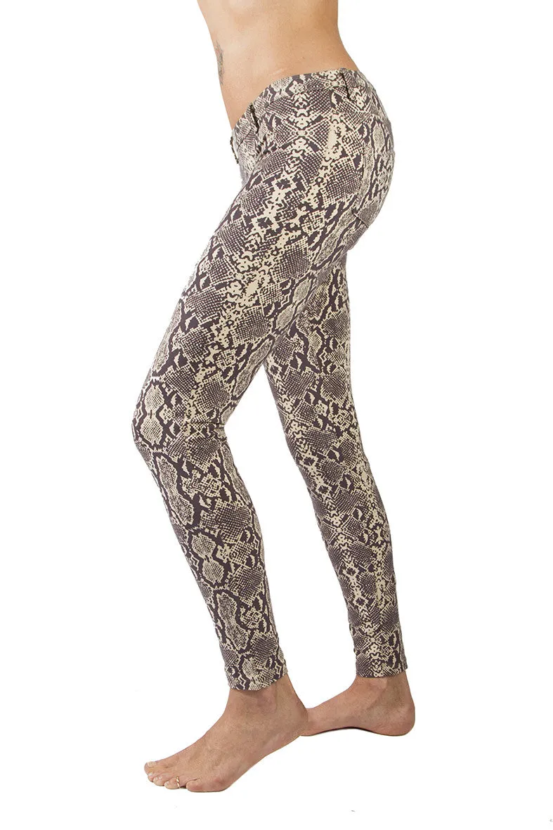 Jeans Jeggings Tights - Snake Cream Brown