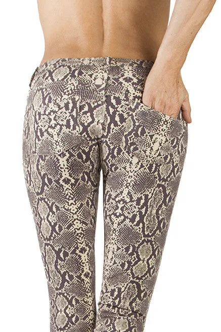 Jeans Jeggings Tights - Snake Cream Brown