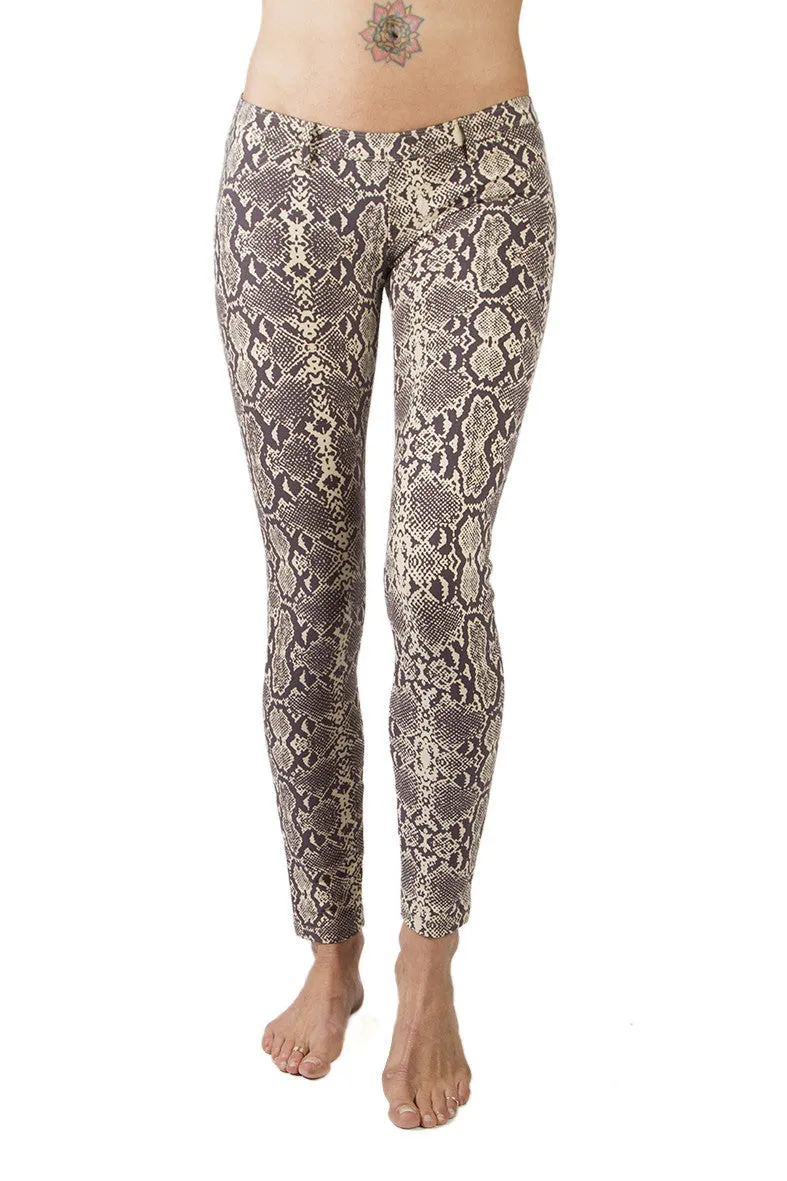 Jeans Jeggings Tights - Snake Cream Brown