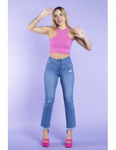 Jeans Mujer Recto 3303 Azul