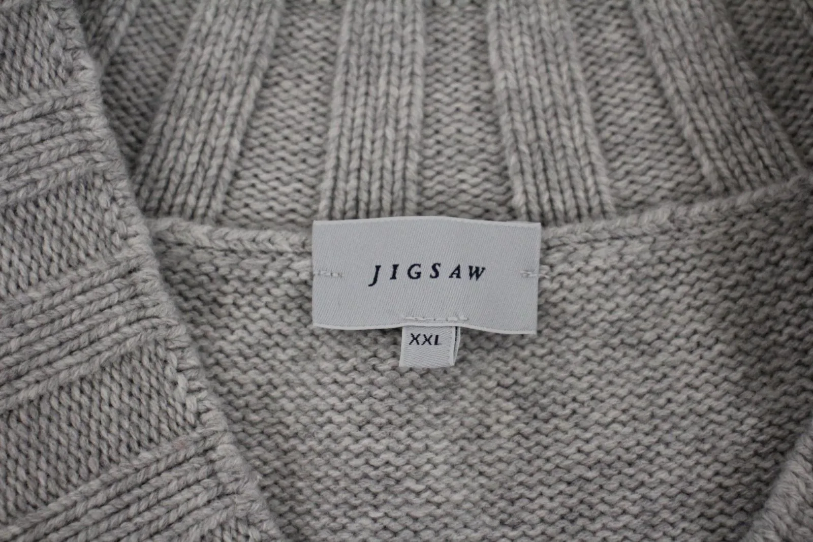 JIGSAW Ladies Pale Grey Wool/Cashmere Blend Cable Knit Sleeveless Pullover XXL