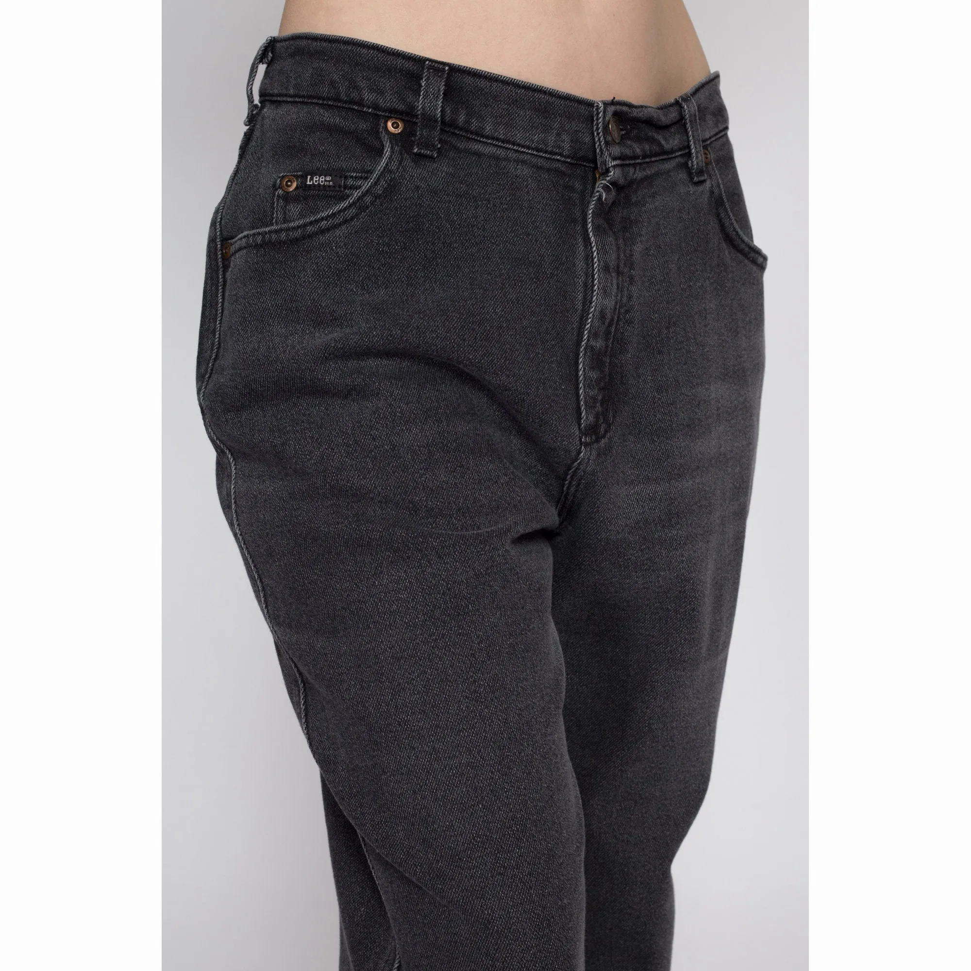 Large 90s Lee Faded Black High Waisted Jeans 32"-34"