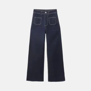 Lureva – Applied front pockets – Denim trousers