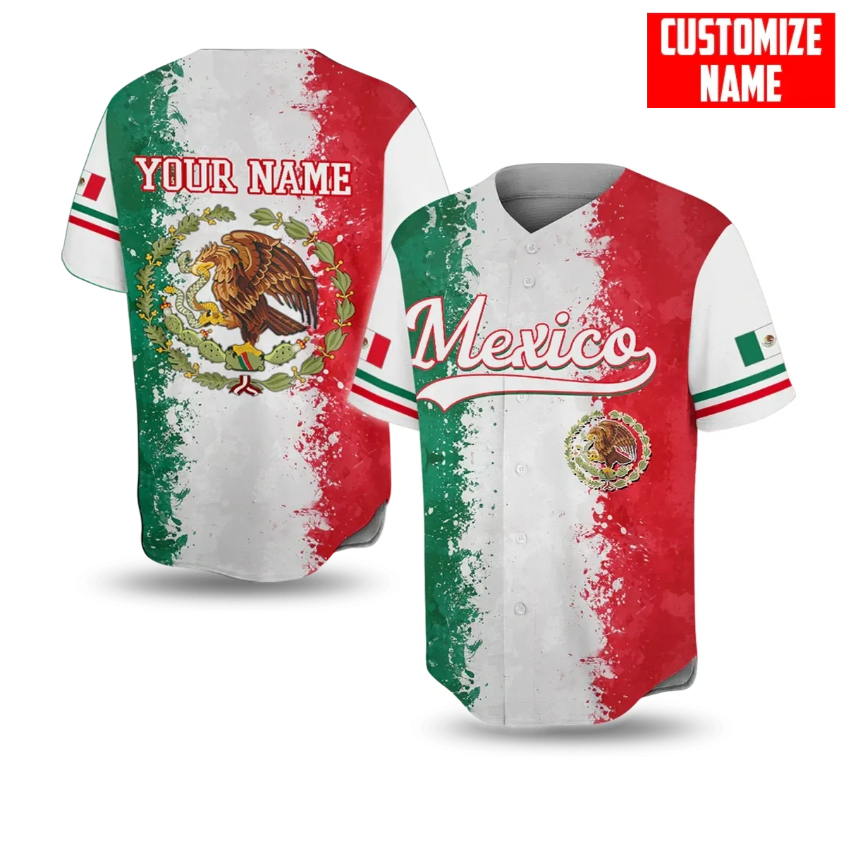 Made In Mexico Personalized Baseball Jersey, Custom Name Mexican Shirt