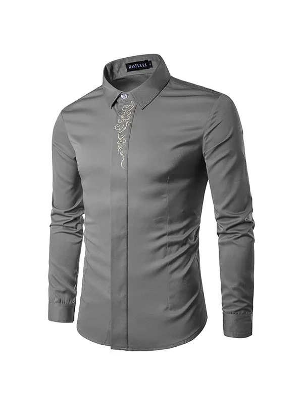Men's Personalized Embroidered Long Sleeve Shirt