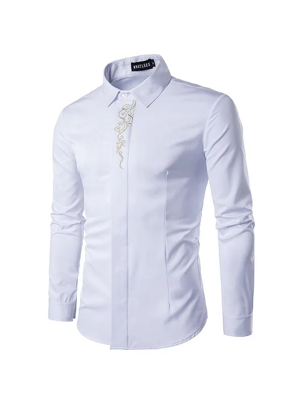 Men's Personalized Embroidered Long Sleeve Shirt