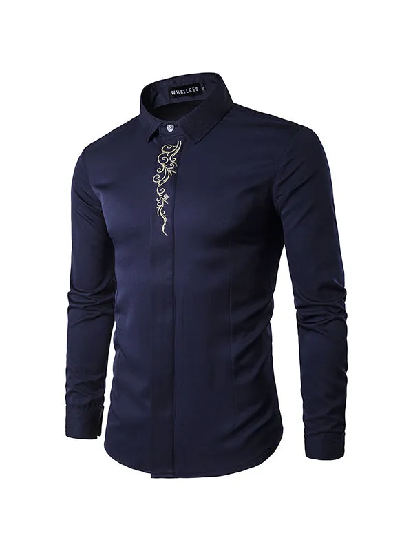 Men's Personalized Embroidered Long Sleeve Shirt
