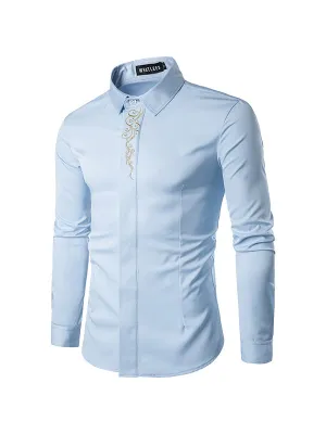 Men's Personalized Embroidered Long Sleeve Shirt